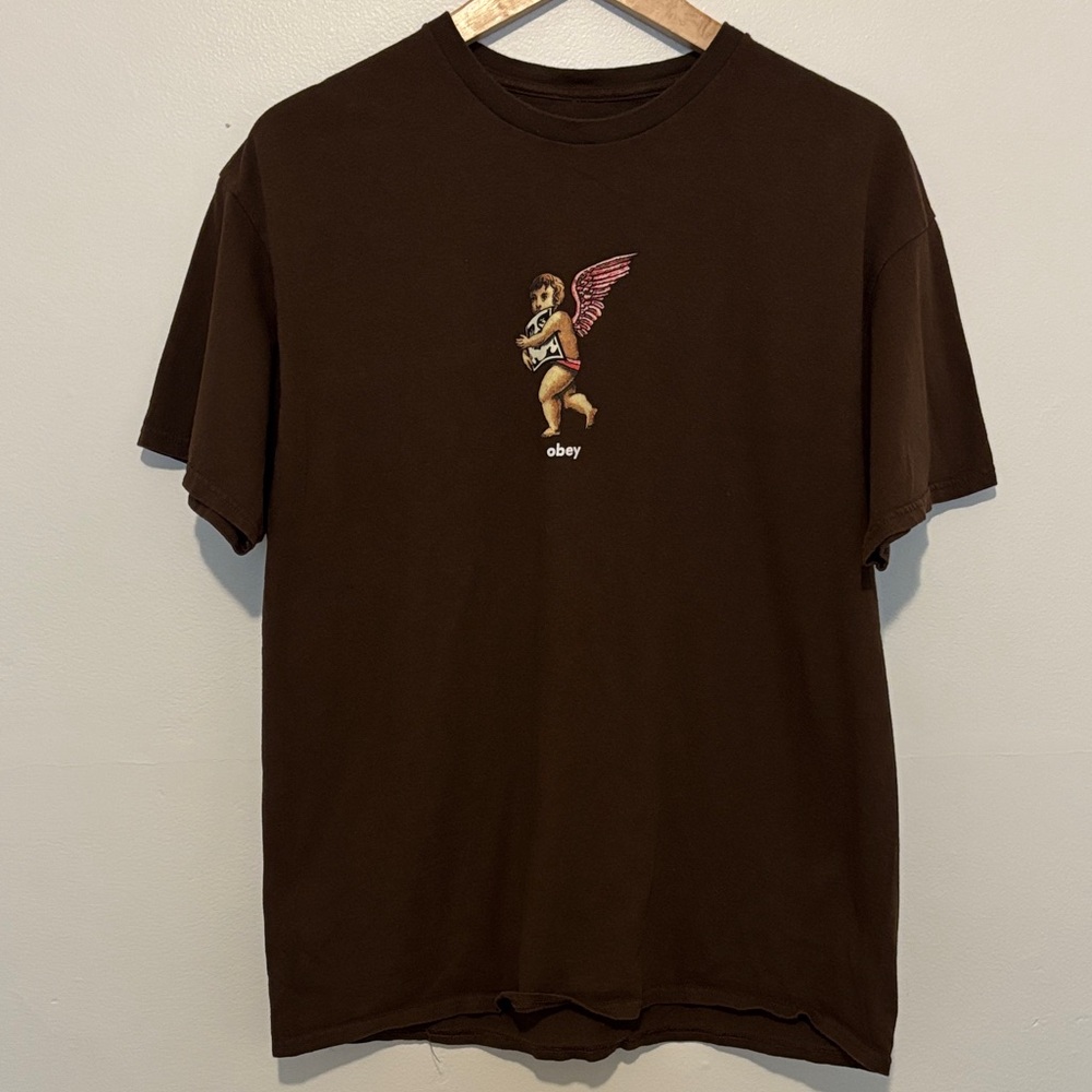 Obey Dark Brown Angel Graphic Tee